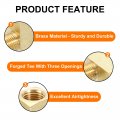 Uxcell Brass Tee Pipe Fitting 1 4 X Npt 3 Way T-connector Coupler Adapter For Gas Transport Connect Pipelines Pcs