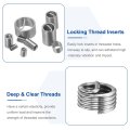 50pcs Wire Thread Inserts 10-32 Unf 1d 3 16 304 Stainless Steel Helical Type Coiled Repair Kit Screw Threaded Sleeve Sheath For