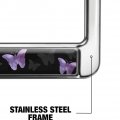 Purple Butterfly Watercolor Silhouette Full Size Standard License Plate Metal Frame