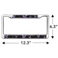 Purple Butterfly Watercolor Silhouette Full Size Standard License Plate Metal Frame