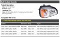 Right Passenger Side Headlight Assembly Compatible With 2000-2003 Cadillac Deville 4 6l V8 Naturally Aspirated Dohc Gas