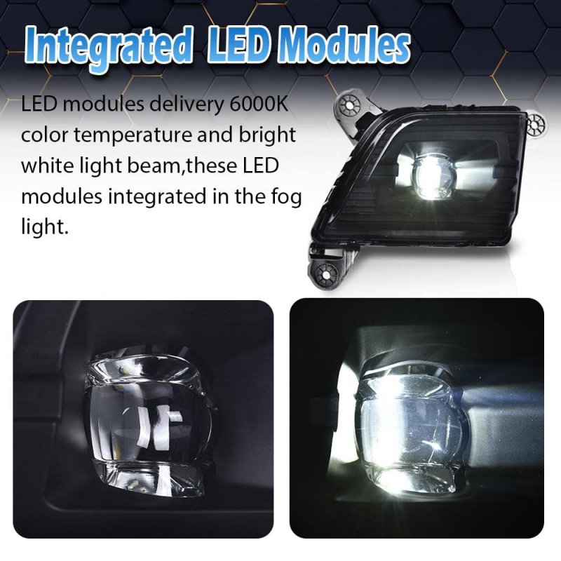 Led Fog Lights For 2019 2022 Chevy Silverado 1500 Without Rpo Code U12 Smoky Lens Black Housing Part 84125494 84962680 2 Piece