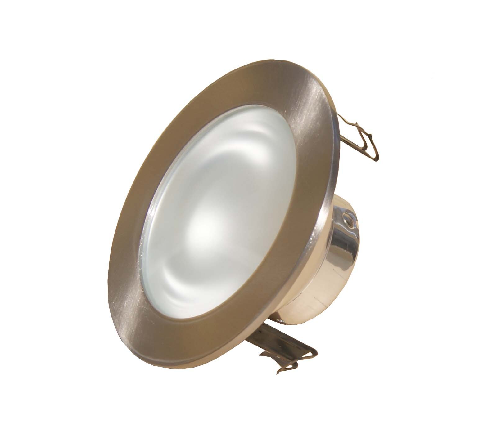 4 Inches Frosted Lens Shower Trim for Low Voltage Recessed Light-satin Nickel- Fit Halo Juno