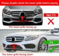 Hecasa Fog Light Grill Air Vent Cover Trim Strips Compatible With 2014-2021 Mercedes-benz C Class Front Plastic Decorative