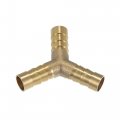 X Autohaux 3 Pcs 10mm 09 Brass Car Barb Hose Fitting Y Shape 3 Way Connector For Joiner Air Water Fuel Gas