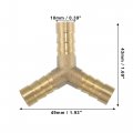 X Autohaux 3 Pcs 10mm 09 Brass Car Barb Hose Fitting Y Shape 3 Way Connector For Joiner Air Water Fuel Gas