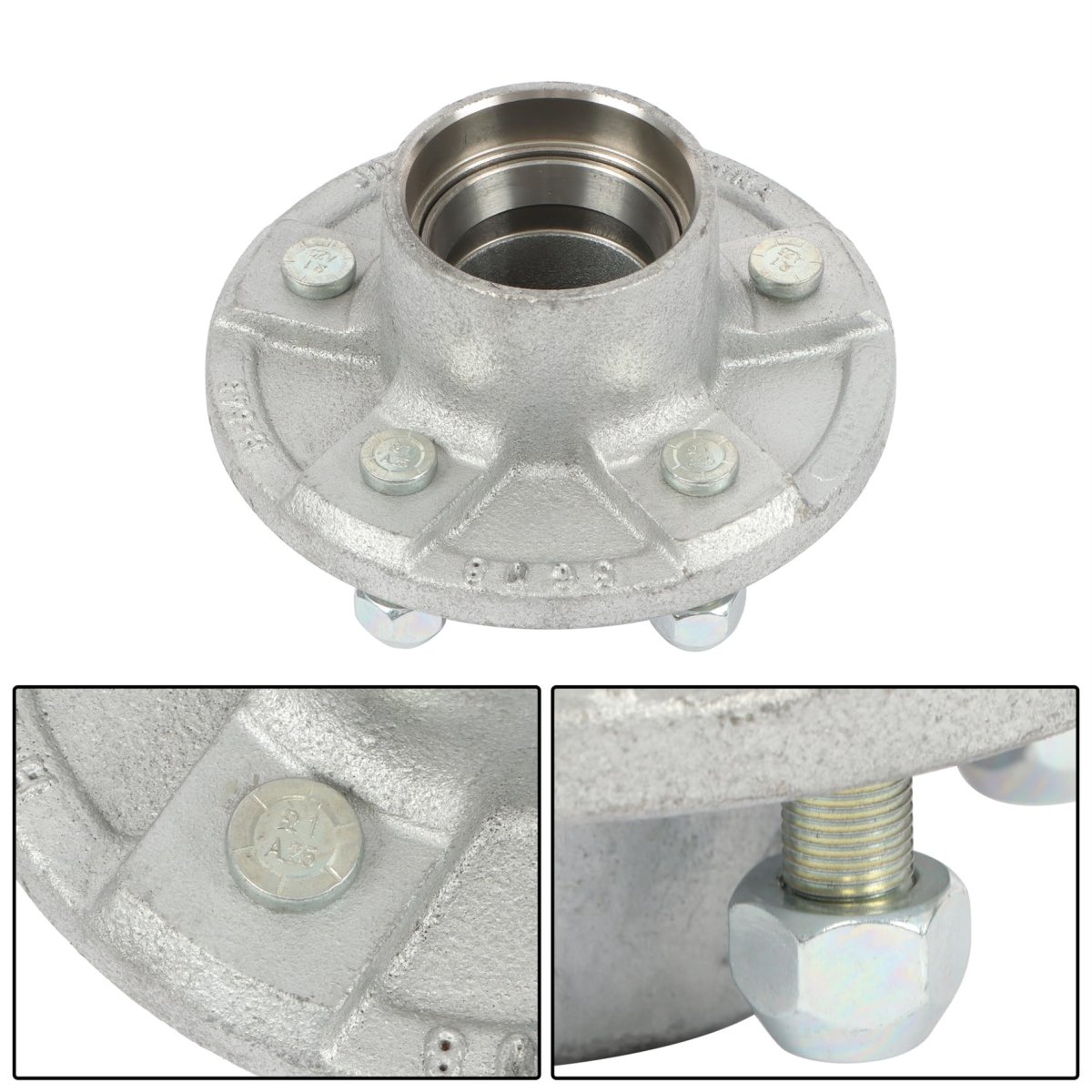 5 On 4 Inch Galvanized Trailer Hub Replacement For 3500 Lbs 84 Spindle