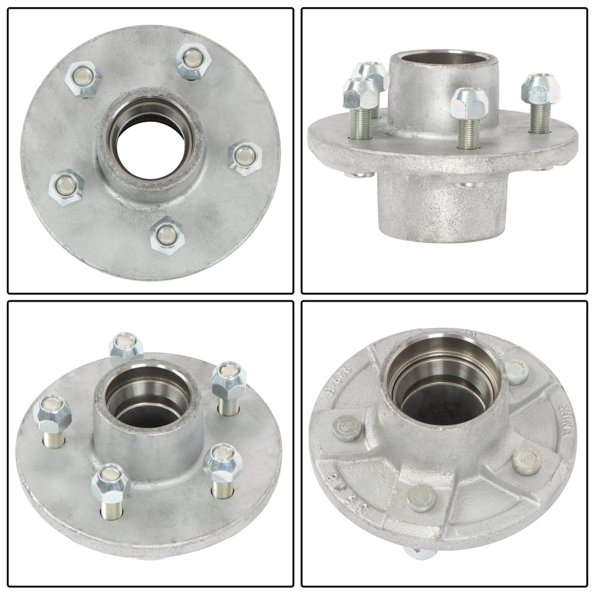 5 On 4 Inch Galvanized Trailer Hub Replacement For 3500 Lbs 84 Spindle