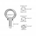 Uxcell Lifting Eye Bolt 1 Set M10x25mm With Nut Washer 304 Stainless Steel Shoulder Ring For Hanging Item