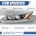 Halogen Model Factory Style Projector Headlight Lamp For Nissan Altima 2019-2022 Driver Left Side Black Housing Amber Corner