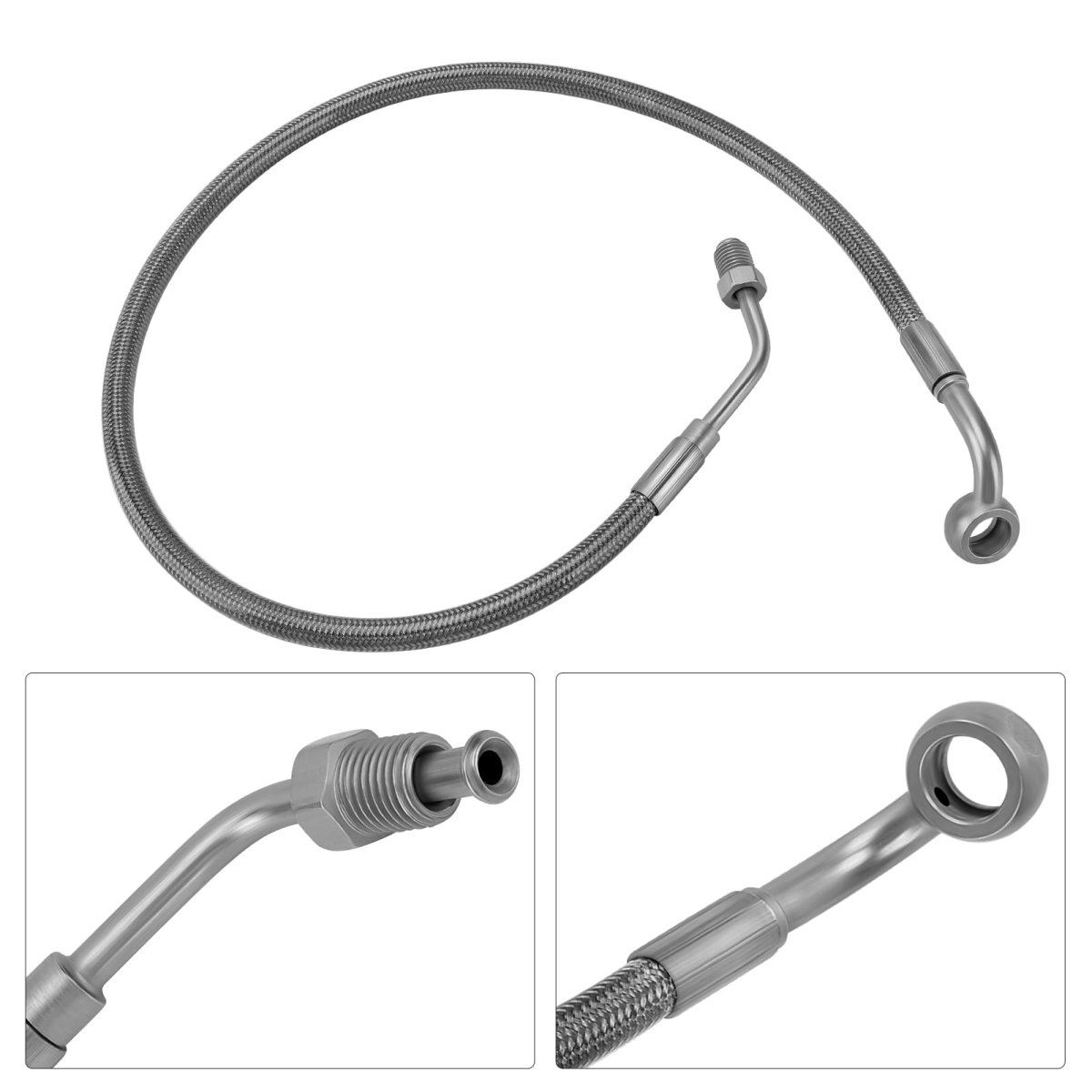 Front Left Brake Hose Line For Polaris Ranger 500 2x4 4x4 6x6 And 700 2005 To 2009 Part Number Ptfe Metal Mesh Construction