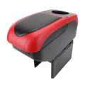 Suv Truck Car Universal Armrest Box With 6 Usb Charging Ports Double Layer Organizer Red 
