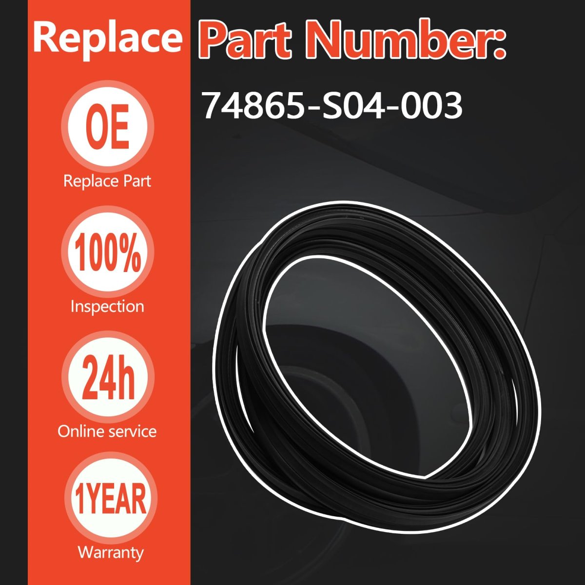 74865-s04-003 Rear Trunk Weather Stripping Fit For 1996-2000 Civic