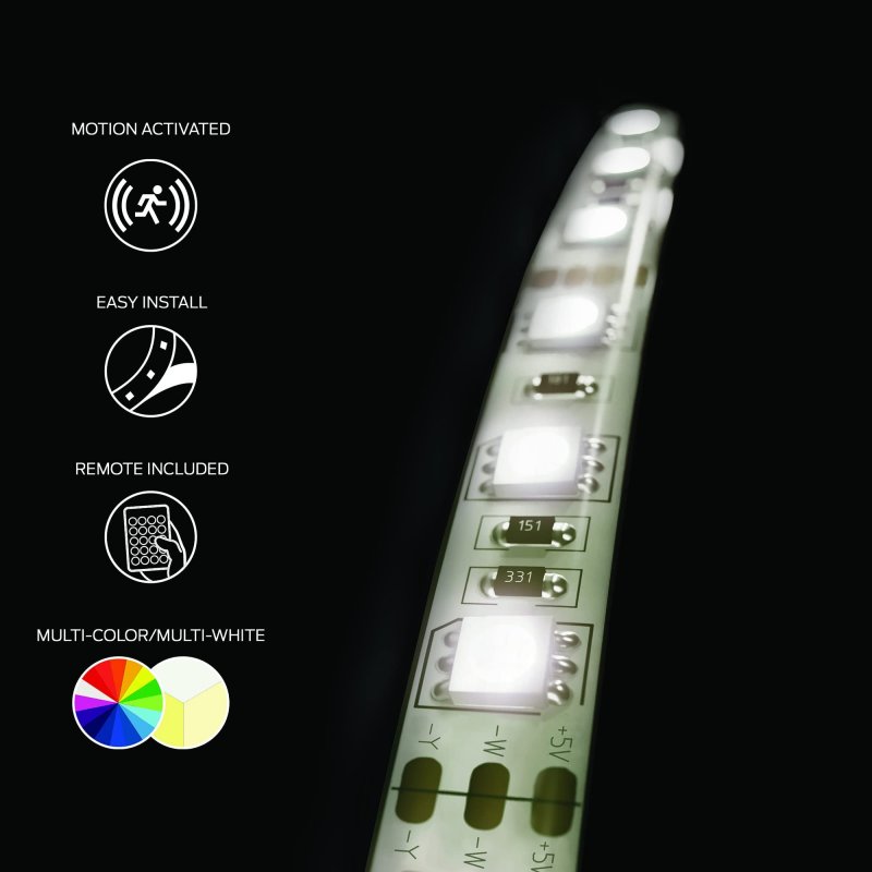 Monster Multicolor Multi-white 6 5ft Led Light Strip With Motion Activation 88 Unique Settings Use Remote For Customization