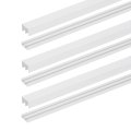 Plastic Upper And Lower Window Sliding Track Set For Glass Cabinet Closet Door 3 Sets White Fit 15 64 In Thick Panel 1 Ft X 19 