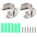Uxcell Zinc Alloy Garderobe Closet Rod Flange Bracket Holder Support Hanger 25mm Dia 2 Pcs