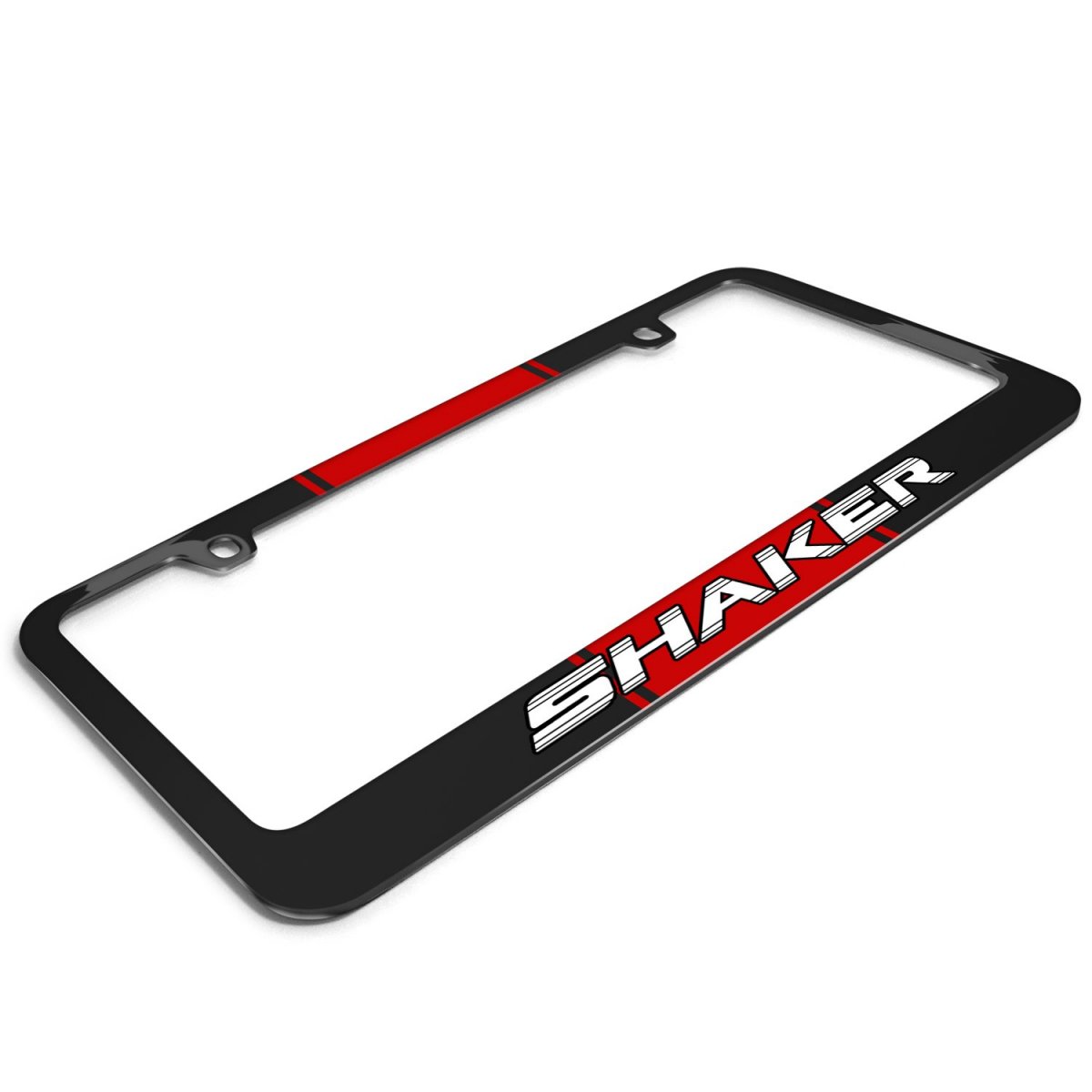 Dodge Shaker Challenger Racing Stripe Black Metal License Plate Frame