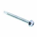 Prime-line Sheet Metal Screw Self-drilling Indented Hex Washer Head 10 X 2 In Zinc Plated Steel Pack Of 100 