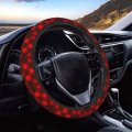 Foruidea Red And Black Tartan Car Steering Wheel Cover Neoprene Automotive Anti Slip Sweat Absorption Auto Wrap Fit Most Cars