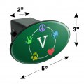 Vegan Values Circle Oval Tow Trailer Hitch Cover Plug Insert