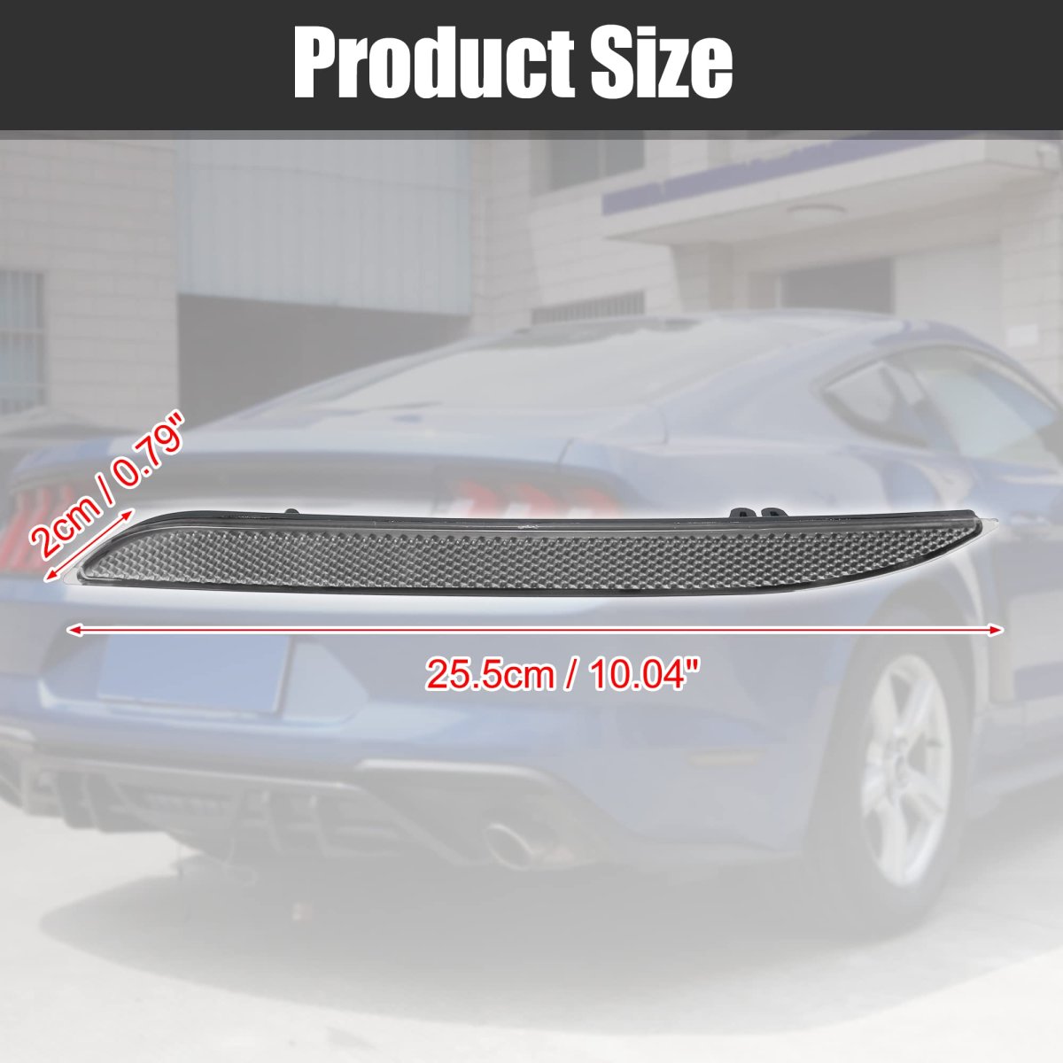 2pcs Bumper Reflector Sticker Ford For Mustang 2015 2016 2017 Fr3z15a448a Fr3z15a449a Smoked Black