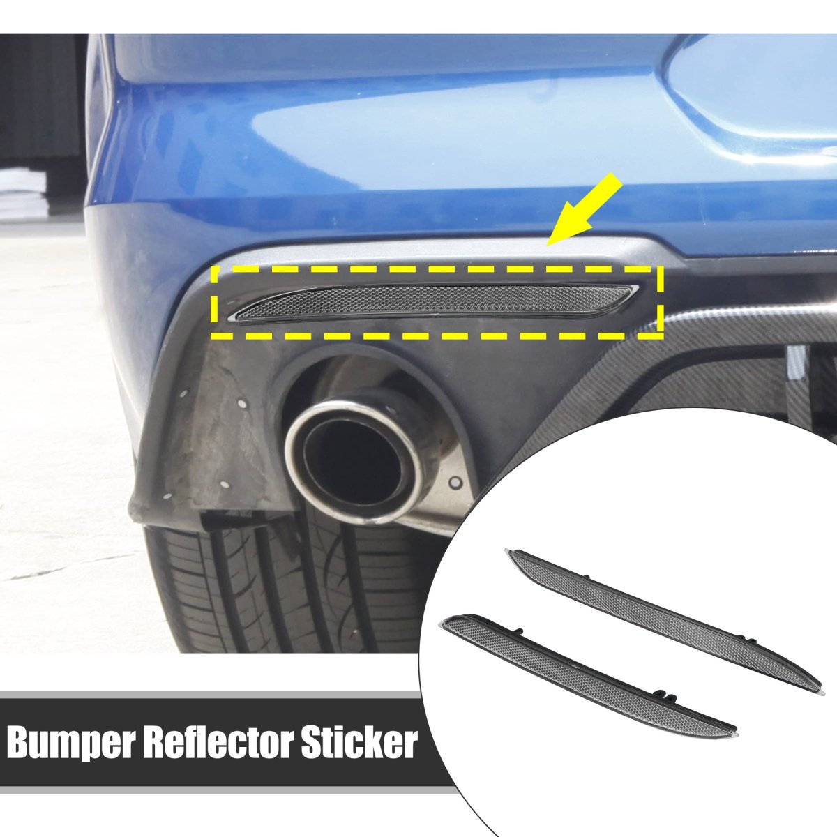 2pcs Bumper Reflector Sticker Ford For Mustang 2015 2016 2017 Fr3z15a448a Fr3z15a449a Smoked Black