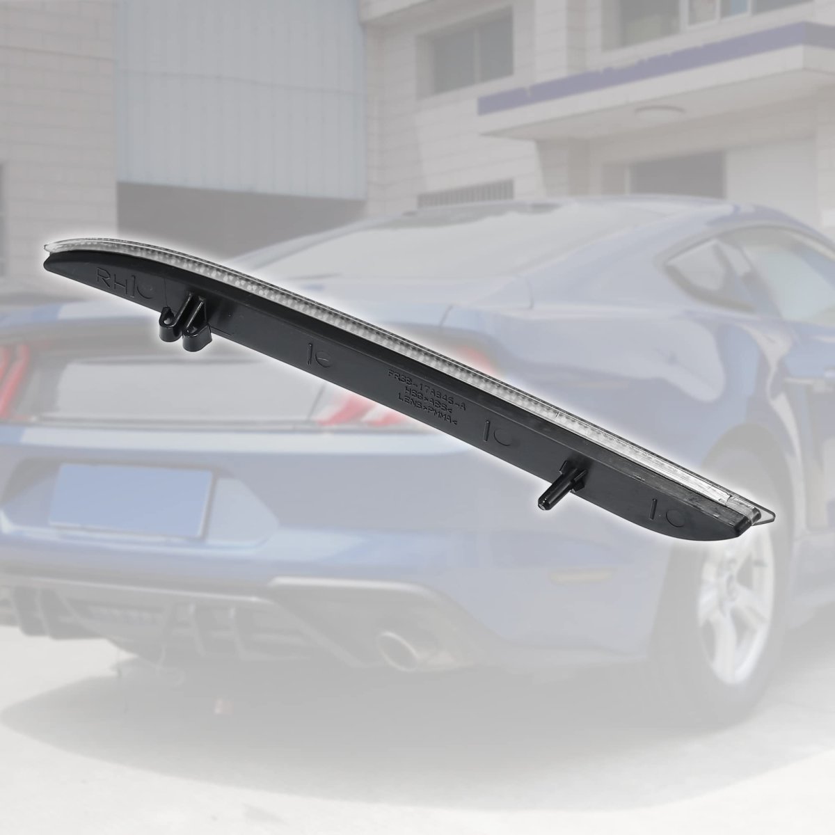 2pcs Bumper Reflector Sticker Ford For Mustang 2015 2016 2017 Fr3z15a448a Fr3z15a449a Smoked Black
