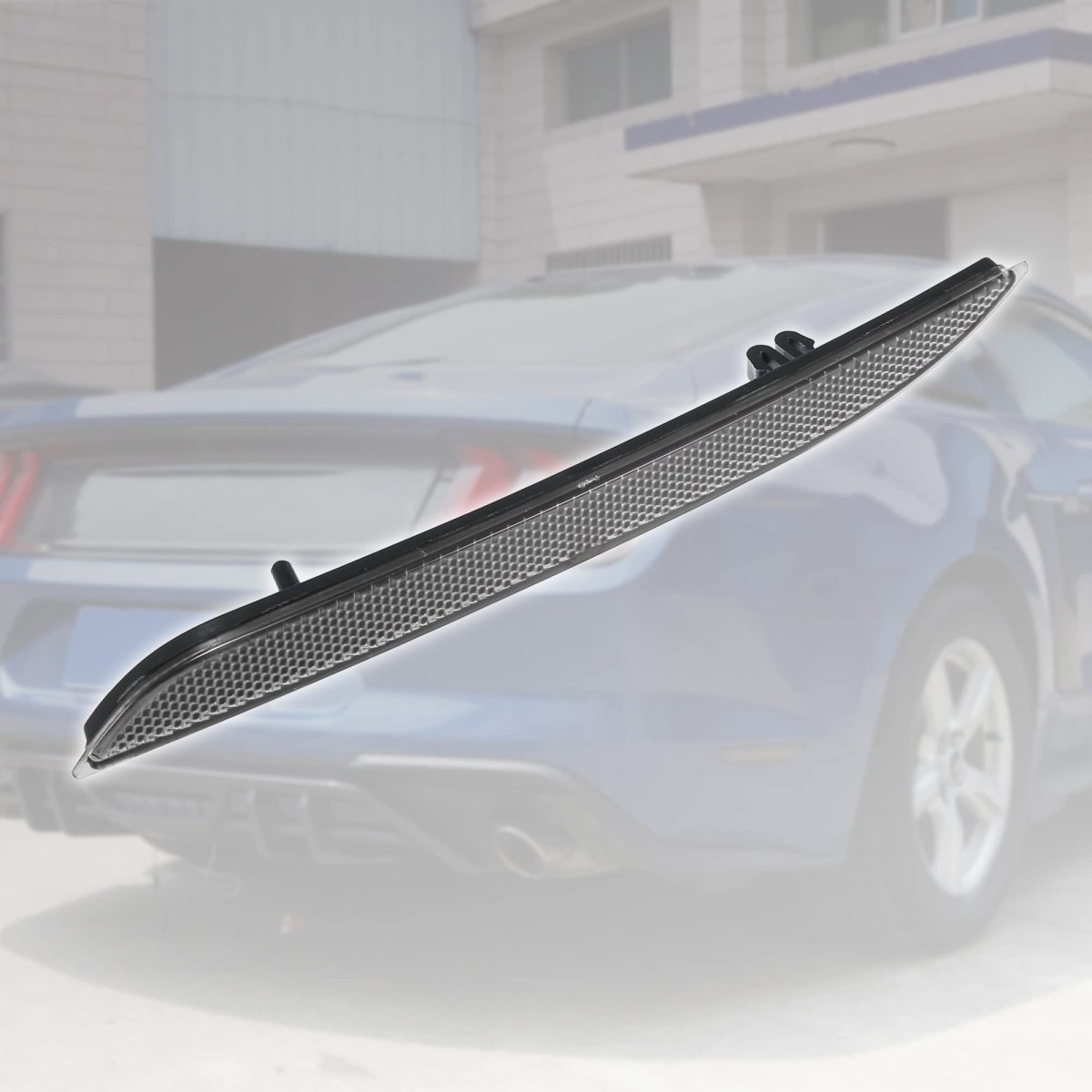 2pcs Bumper Reflector Sticker Ford For Mustang 2015 2016 2017 Fr3z15a448a Fr3z15a449a Smoked Black