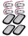 4 Pack 12 Led Oval Sealed Clearance Marker Lights White Waterproof Side Trailer For Freightliner International Kenworth And 