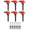 Set Of 6 Red Ignition Coil Pack And Platinum Spark Plugs For Mercedes Benz C230 Clk550 E350 E550 Gl450 Sl550 Slk350 Dodge 
