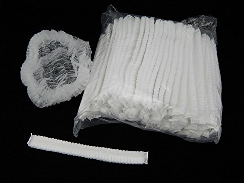 Disposable Hair Net Cap Non Women Bouffant Stretch Dust White 100 Pcs