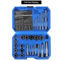 Qwork 26-piece Bolt Extractor Screw Set With Cobalt Drill Bits Nut Removers And Socket Adapter