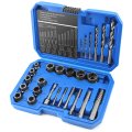 Qwork 26-piece Bolt Extractor Screw Set With Cobalt Drill Bits Nut Removers And Socket Adapter