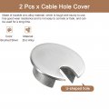 Uxcell 2pcs Cable Hole Cover 1-3 8 35mm Zinc Alloy Desk Wire Cord Grommet For Office Computer Organizer Brushed Silver