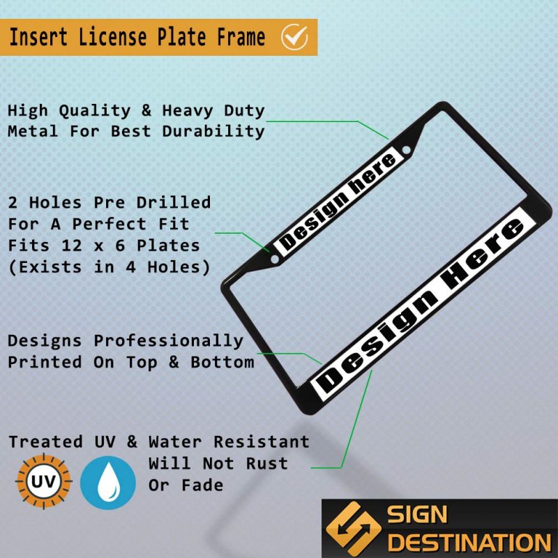 Metal Insert License Plate Frame I D Rather Be In Humboldt Ne Weatherproof Car Accessories Black 2 Holes Solid Set Of