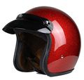 Woljay 3 4 Open Face Helmet Motorcycle Flat Red L