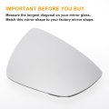 Car Rearview Right Passenger Side Mirror Glass Replacement W Backing Plate Convex Heated White For Ford Focus 2018-2023