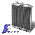 Auto Dynasty Full Aluminum 2-row 42mm Radiator Bundle With Blue Stay Mount Bracket For Civic 92-00 Del Sol 93-97 Integra 94-01 