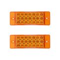 2pcs Amber 21-led Rectangle Side Marker Clearance Signal Light Truck Trailer Rv Bus Lorry 12v