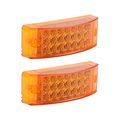 2pcs Amber 21-led Rectangle Side Marker Clearance Signal Light Truck Trailer Rv Bus Lorry 12v