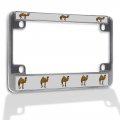 Fastasticdeals Metal Insert Bike License Plate Frame Dromedary Weatherproof Motorcycle Accessories Chrome 4 Holes Solid 