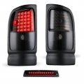 Vvavv 3pcs Led Tail Lights 3rd Third Brake Light For 1994-2001 Dodge Ram 1500 2500 3500 Accessories Black Housing Smoked Lens 