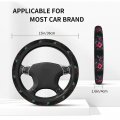 Foruidea Beautiful Hibiscus Palm Tree Car Steering Wheel Cover Neoprene Automotive Anti Slip And Sweat Absorption Auto Wrap Fit