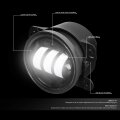Auto Dynasty 4 Inch High Power Led Projector Fog Light Lamps Compatible With Jeep Grand Cherokee Wrangler Dodge Charger Journey