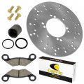 Caltric Front Brake Disc Pads Piston Bolt Kit Compatible With Polaris Worker 500 Atv 2001 2002