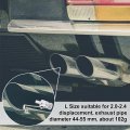2pcs L Size Aluminum Alloy Universal Turbo Sound Exhaust Muffler Pipe Whistle Car Roar Maker Silver Tone