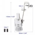 2pcs L Size Aluminum Alloy Universal Turbo Sound Exhaust Muffler Pipe Whistle Car Roar Maker Silver Tone
