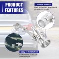 2pcs L Size Aluminum Alloy Universal Turbo Sound Exhaust Muffler Pipe Whistle Car Roar Maker Silver Tone