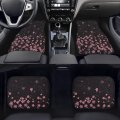 Jeocody Cherry Blossom Front Rear Car Floor Mats Fors Anti-slip Cushion Automoetive Accessories 4 Pcs Set Heavy Dust Car