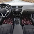 Jeocody Cherry Blossom Front Rear Car Floor Mats Fors Anti-slip Cushion Automoetive Accessories 4 Pcs Set Heavy Dust Car
